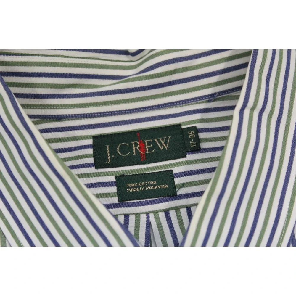 J.CREW‎ Dress Shirt Striped Long Sleeve Button Up VTG Oarsman Mens Size 17-35 XL